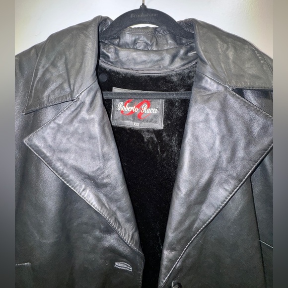 Luxury Genuine Leather Longline Coat Adjustable Tie Waist Unisex & Curvy Fit XXL - Picture 4 of 17